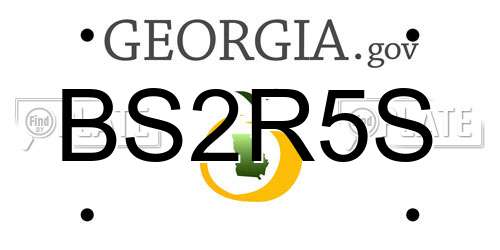 BS2R5S Georgia License Plate