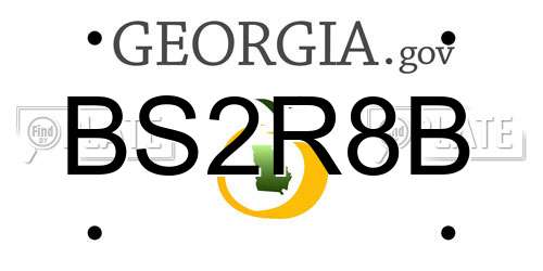 BS2R8B Georgia License Plate