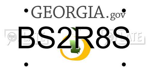 BS2R8S Georgia License Plate