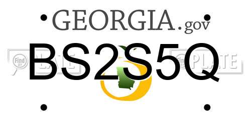 BS2S5Q Georgia License Plate