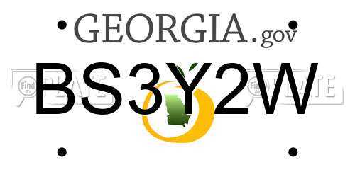 BS3Y2W Georgia License Plate