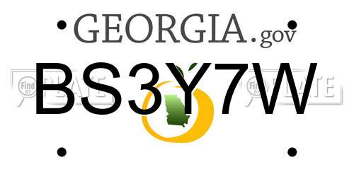 BS3Y7W Georgia License Plate