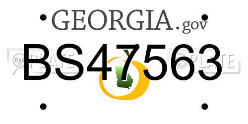 BS47563 Georgia License Plate