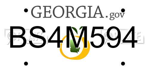 BS4M594 Georgia License Plate