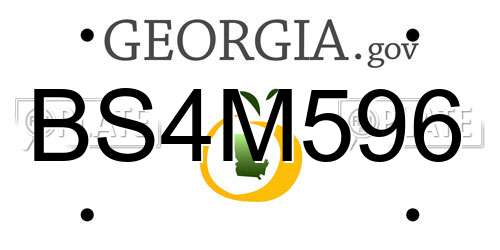 BS4M596 Georgia License Plate