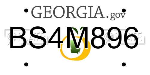 BS4M896 Georgia License Plate