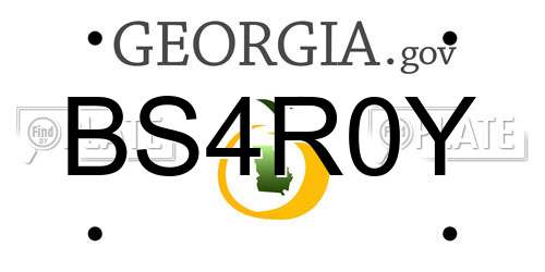 BS4R0Y Georgia License Plate