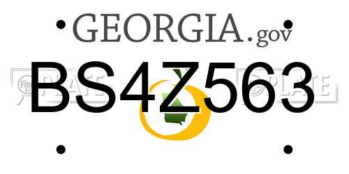BS4Z563 Georgia License Plate