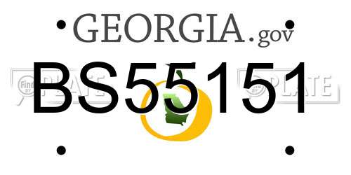 BS55151 Georgia License Plate