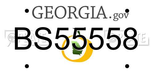 BS55558 Georgia License Plate