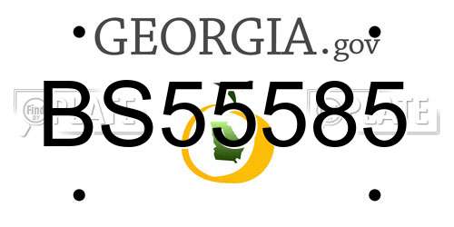 BS55585 Georgia License Plate