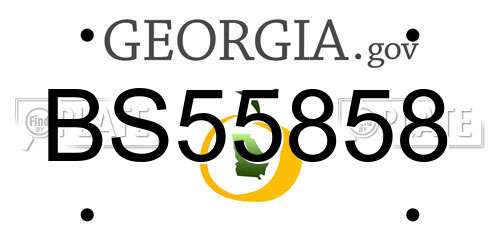 BS55858 Georgia License Plate