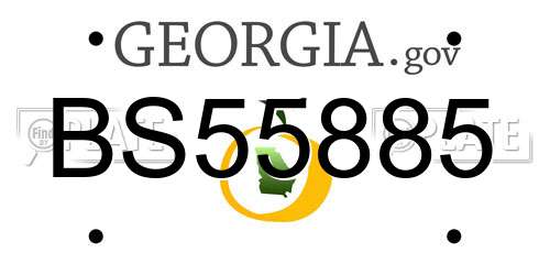 BS55885 Georgia License Plate