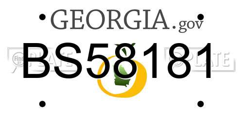BS58181 Georgia License Plate