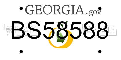 BS58588 Georgia License Plate