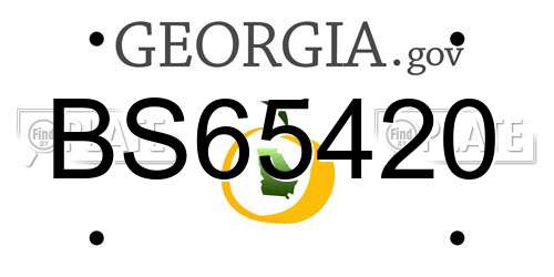 BS65420 Georgia License Plate