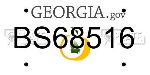 BS68516 Georgia License Plate