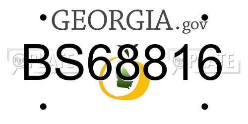 BS68816 Georgia License Plate