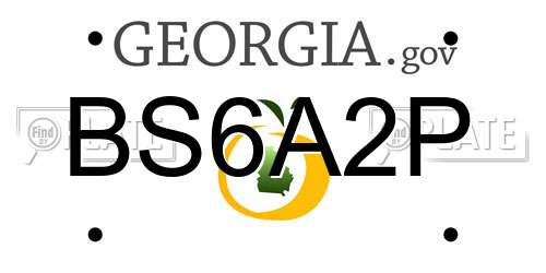 BS6A2P Georgia License Plate