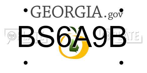 BS6A9B Georgia License Plate