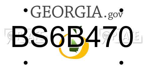 BS6B470 Georgia License Plate