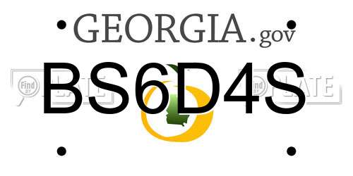BS6D4S Georgia License Plate