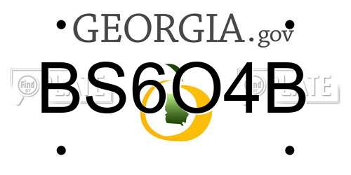BS6O4B Georgia License Plate