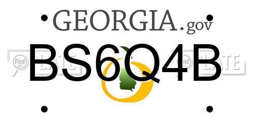 BS6Q4B Georgia License Plate