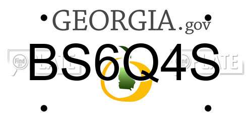 BS6Q4S Georgia License Plate