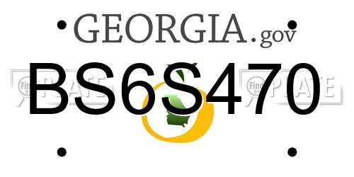 BS6S470 Georgia License Plate