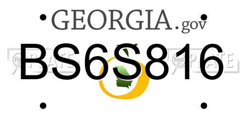 BS6S816 Georgia License Plate