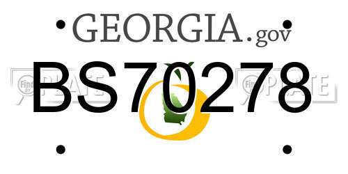 BS70278 Georgia License Plate