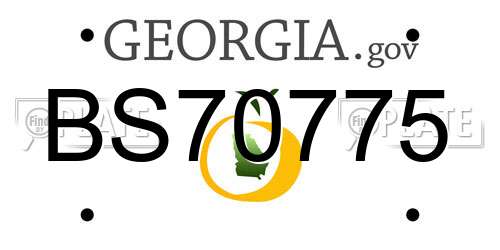 BS70775 Georgia License Plate