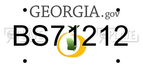 BS71212 Georgia License Plate