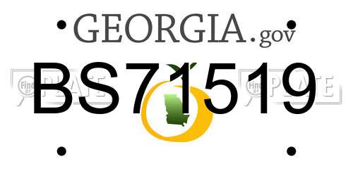 BS71519 Georgia License Plate