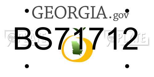 BS71712 Georgia License Plate