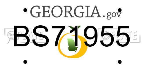 BS71955 Georgia License Plate