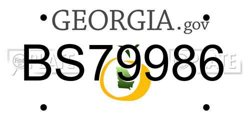 BS79986 Georgia License Plate