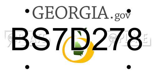 BS7D278 Georgia License Plate
