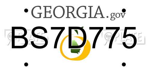 BS7D775 Georgia License Plate