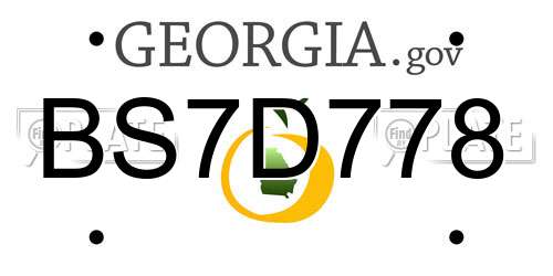 BS7D778 Georgia License Plate