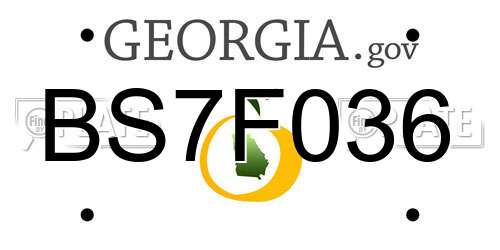 BS7F036 Georgia License Plate