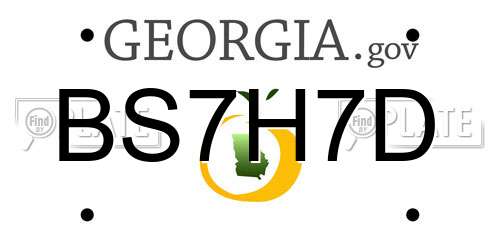 BS7H7D Georgia License Plate