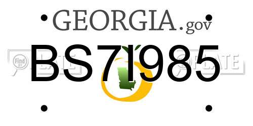 BS7I985 Georgia License Plate