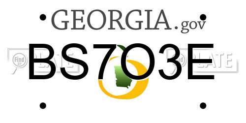 BS7O3E Georgia License Plate