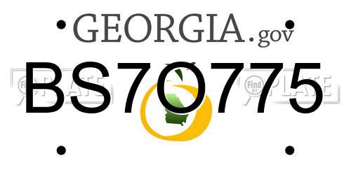 BS7O775 Georgia License Plate