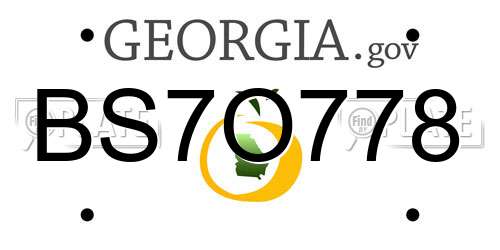 BS7O778 Georgia License Plate