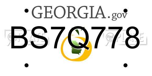 BS7Q778 Georgia License Plate