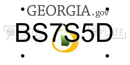 BS7S5D Georgia License Plate