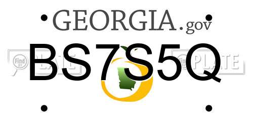 BS7S5Q Georgia License Plate
